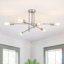 Plafonnier semi-encastré linéaire moderne à 6 lumières de style lustre spoutnik 27,56 po Eiren