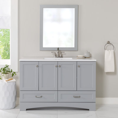 Ensemble de meuble-lavabo sur pied simple 48,5 avec plateau Emlyn