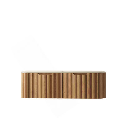 Armoire murale en contreplaqué 48 po avec 2 tiroirs, comptoir en pierre frittée en travertin romain, sans lavabo, sans robinet ni drain, couleur grain de bois naturel