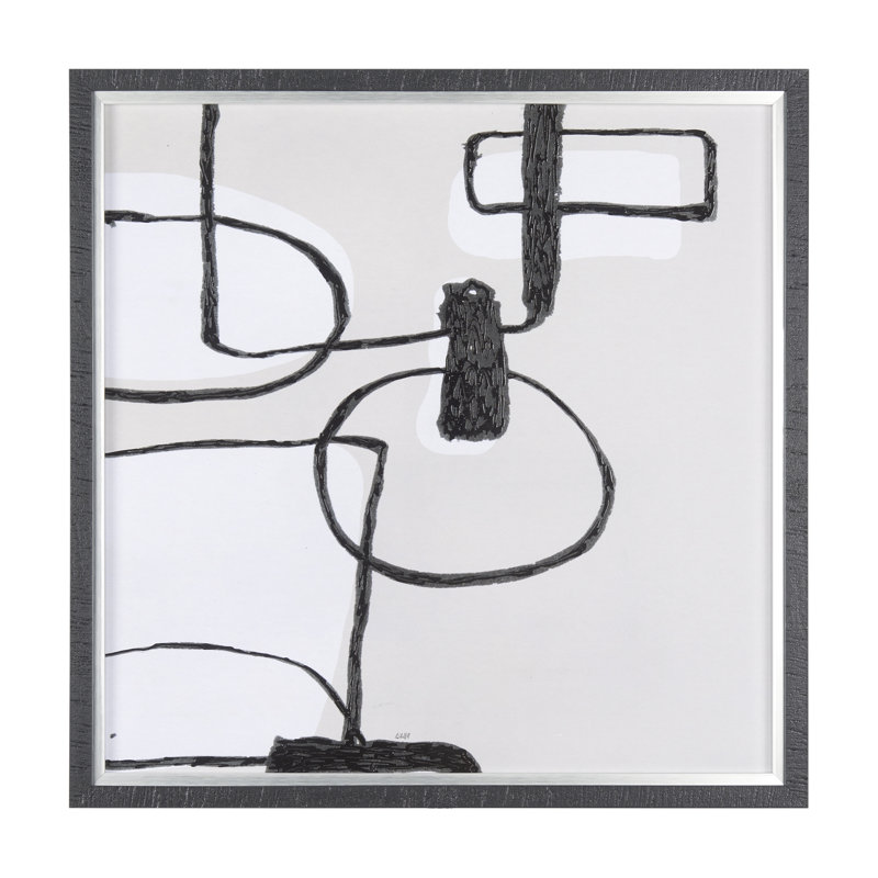 «Neutral Shapes II», reproduction d'art encadrée texturée matte sous verre, 31.5L x 1.6W x 31.5H, Neutral Shapes II, 1