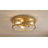 Transitional 3 Light Gold and Black Round Flush Mount-1628534435