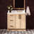   Kayleigh 36 Inch Right Offset Single Rectangle Sink Bathroom Vanity with Carrara White Quartz Countertop 1.5 Inch in Natural Oak-438290714-438290785