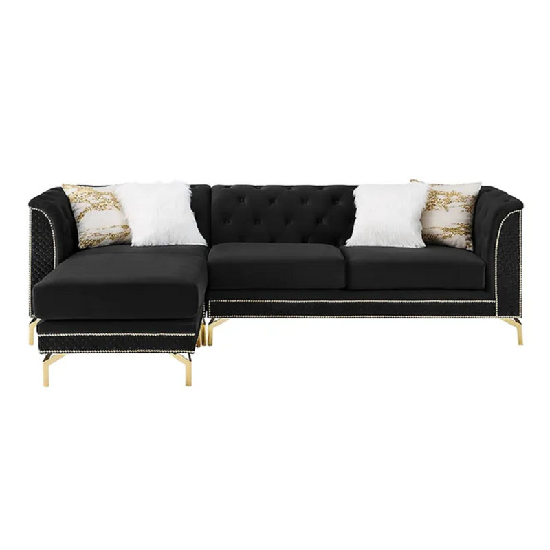 Canapé modulaire Naia, Velours noir