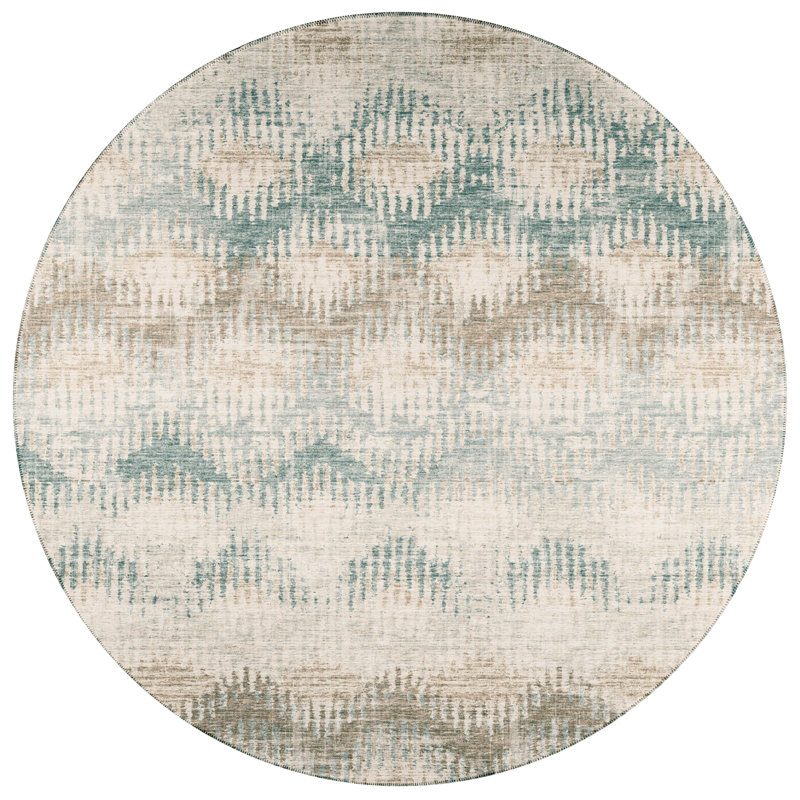 Lubba Chenille Washable Indoor / Outdoor Rug, Round 8'