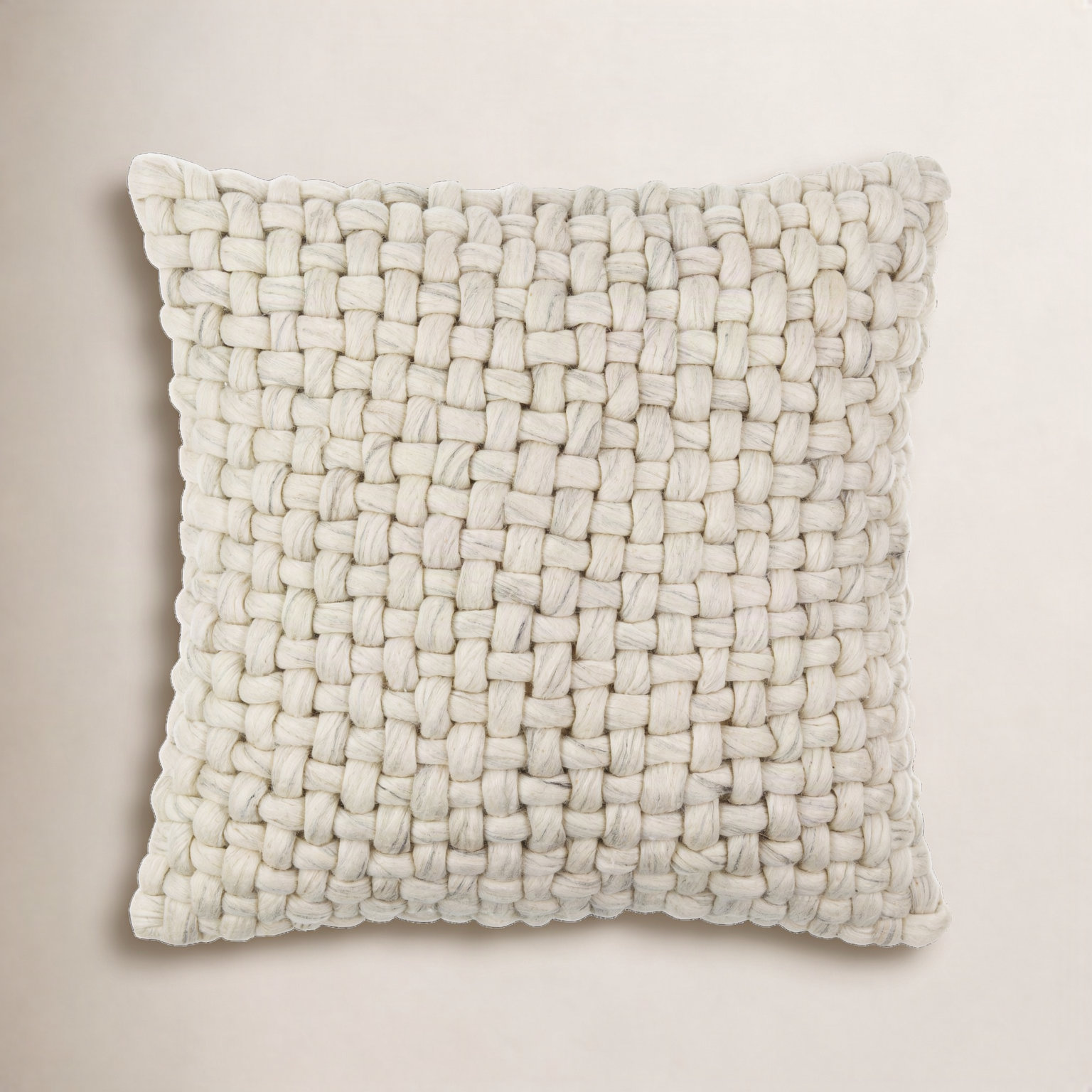 Belel Wool Pillow Cover, 18" x 18", Taupe, Down