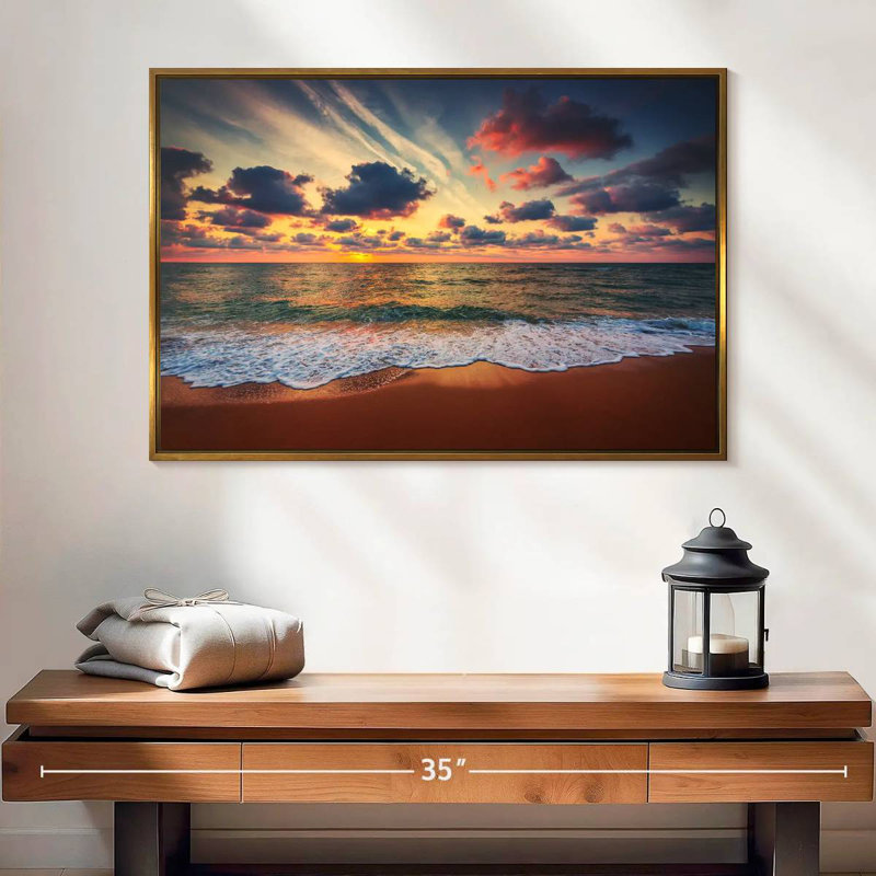 Summer Sunset Sky, 25" X 17", Floating Frame Gold