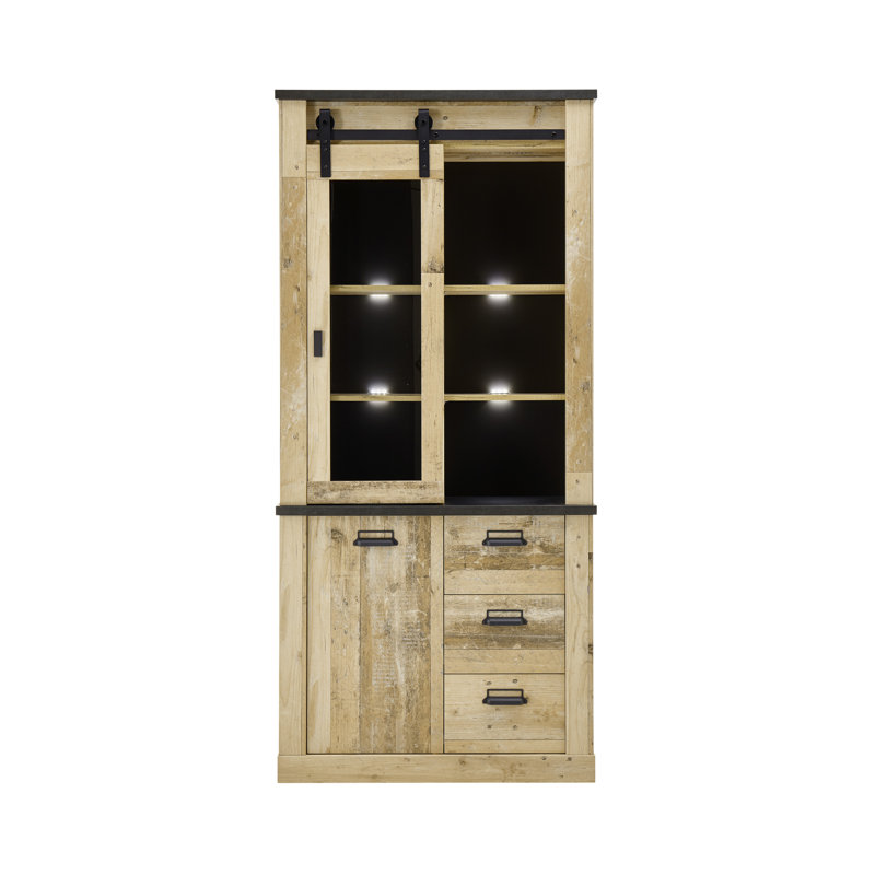 Jackeline China Cabinet with Lighting, Nature