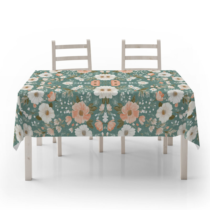 Nappe Eloane Premium (55 x 87 pouces), 50% coton / 50% polyester, lavable et repassable à la machine | Durable, sécuritaire pour le sèche-linge, conception élégante pour la salle à manger et les occasions spéciales, polyvalente et facile d'entreti