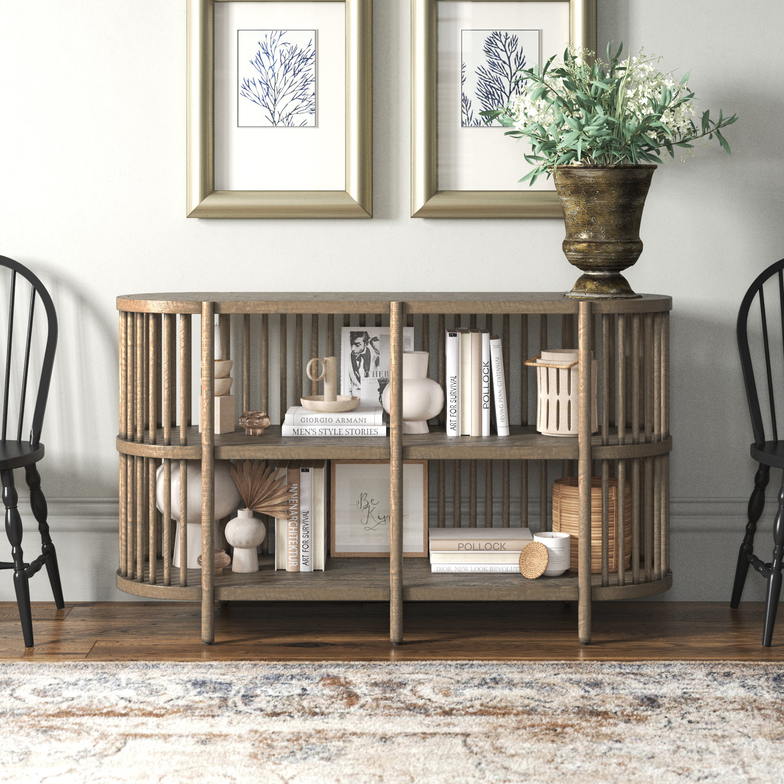 Charnock Wide Acacia Solid Wood, Chestnut, 32"H x 54"W x 18"D