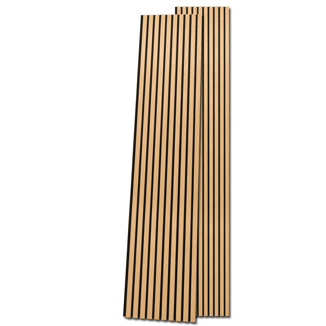 2Pcs 16''x104'' Wood Look Acoustic Wall Paneling,3D Sound proof Slat Wall Panels for Interior Wall Decor(23 sq.ft./Case) Art3d