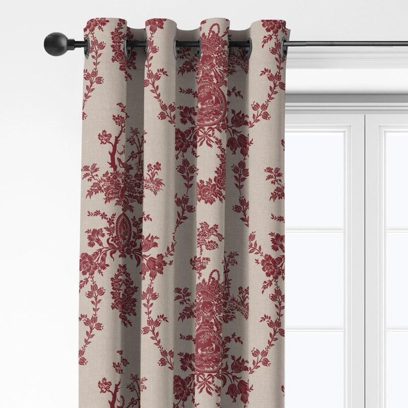 Ensemble de 2 rideaux en coton à œillets Country Lane Toile Crimson, L 50 po x L 204 po
