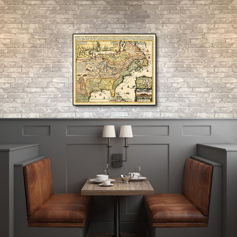 Art mural rétro de la Nouvelle-France, impression sans cadre 1718