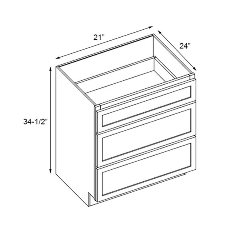 Armoire de base standard H 34,5 po, L 21 po x H 34,5 po, Shaker ardoise moderne