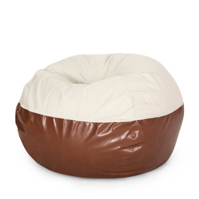 Pouf 5 pieds beige et brun café. Mobilier de salon élégant. Housse à fermeture à glissière amovible. Intérieur rembourré de mousse haute et deux couleurs - et café. Large. Design contemporain. Durable