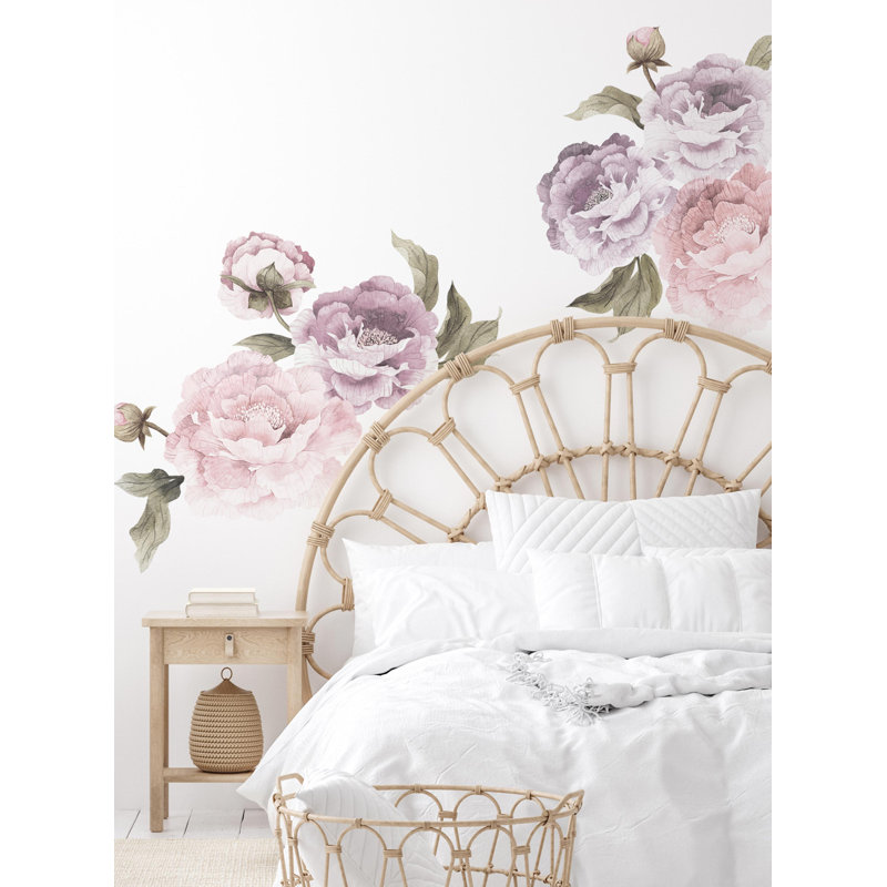Plants & Flowers Non-Wall Damaging Accent, Pink Purple