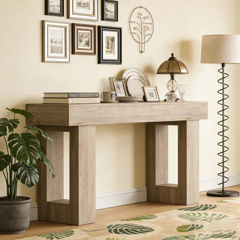 Wooden Sofa Console Table For Entryway, Mix Brown
