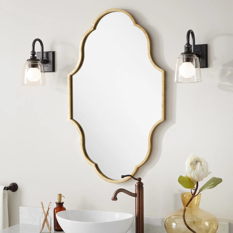Lucido Decorative Bathroom Vanity Mirror, Gold