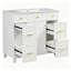 Meuble-lavabo 36 po avec lavabo en céramique, cadre en bois massif blanc, portes à fermeture en douceur, tablettes réglables, 3 tiroirs, y compris un tiroir à double profondeur pour le rangement du sèche-cheveux-695983272