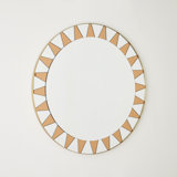 Sun Round Stainless Steel Beveled Mirror