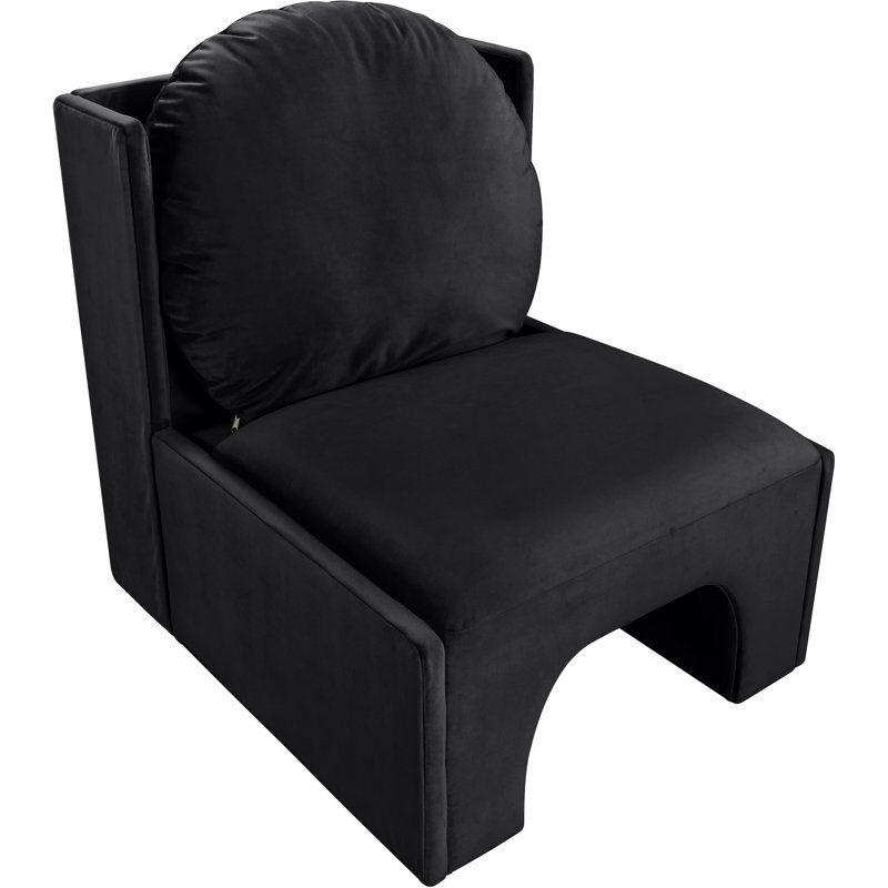 Fauteuil d'appoint en velours Castner, Velours noir