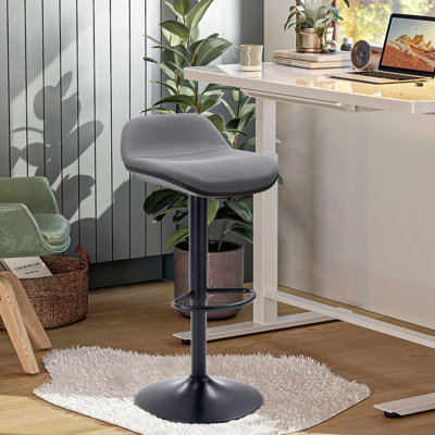 Black Standing Desk Stool, Height Adjustable Standing Desk Chair, Ergonomic Sit Stand Stool With Footrest, 360° Swivel Leaning Stools For Office Home