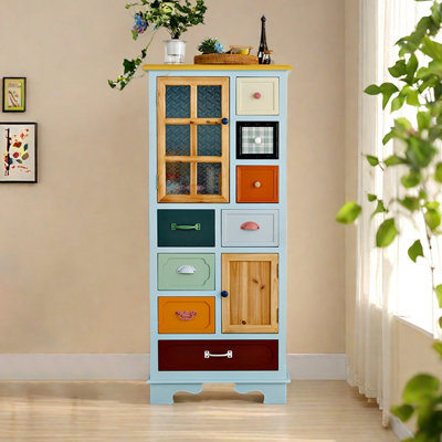 Rural style multi-functional accent cabinet
