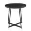 Table d'appoint ronde en bois de frêne noir Gracie Mills 22 po avec base en acier noir