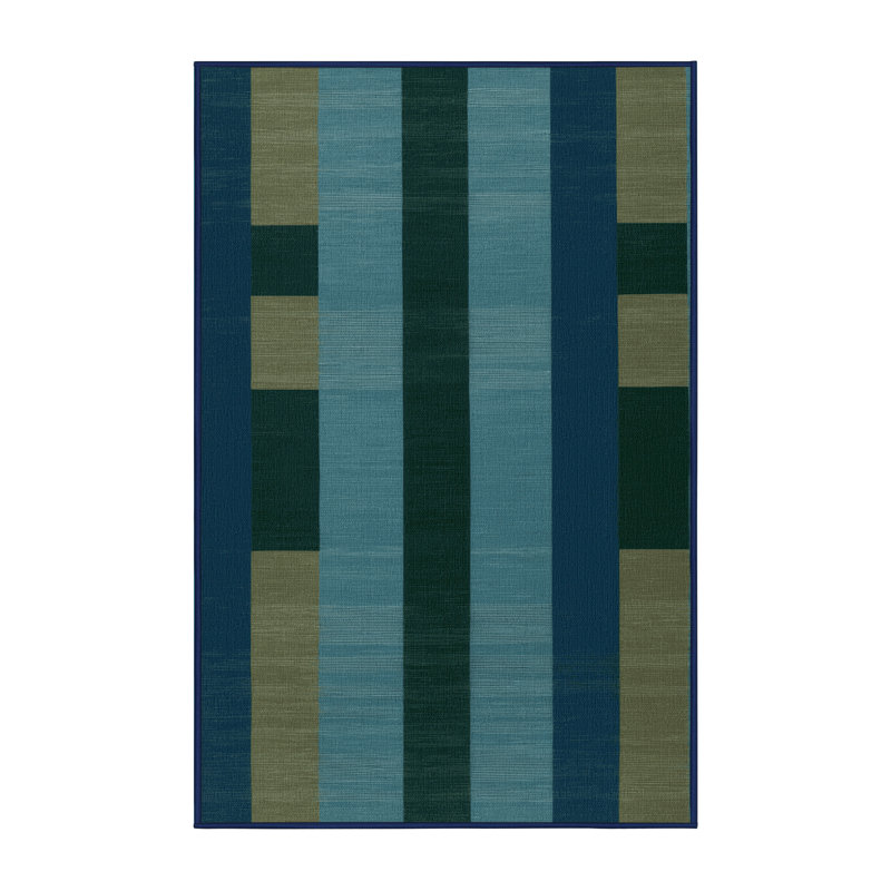 Tapis bleu à carreaux lavable à la machine, Tapis de couloir 2 pi x 4 pi