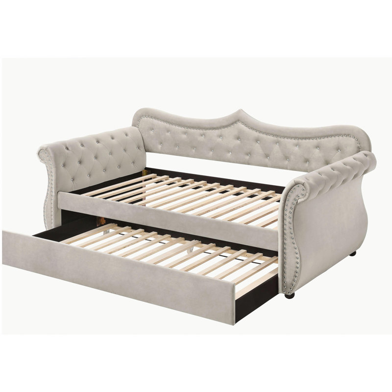 Adkins Beige Linen Daybed W/Trundle (Twin)