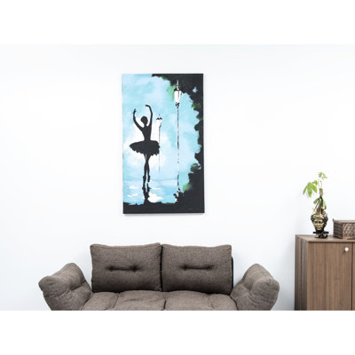 Oversized 47''x27'' Turquoise Canvas Art - Hand-painted For Decorative Appeal Wall A Modern