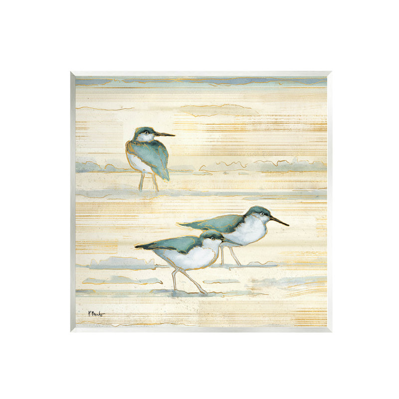 "Oceanside Sandpipers Beach Birds", art mural par Paul Brent