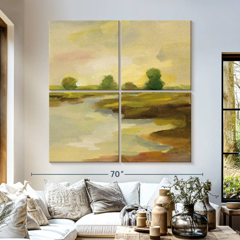 Avery Chartreuse Fields I, 57" H x 57" W