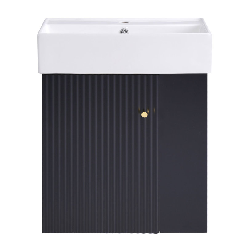Meuble-lavabo flottant moderne 21,6 po, Noir