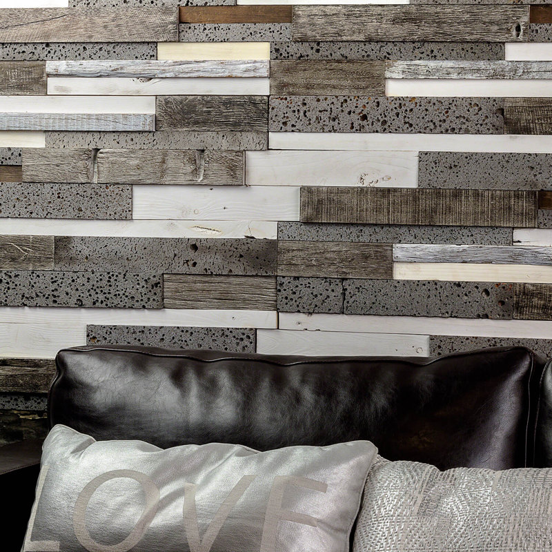 12" x 24" Wood Linear Mosaic Wall Tile