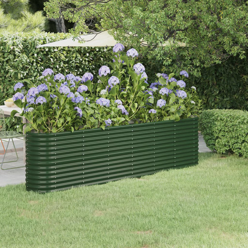 Garden Raised Bed Powder-coated Steel, 68 cm x 260 cm x 40cm, Green