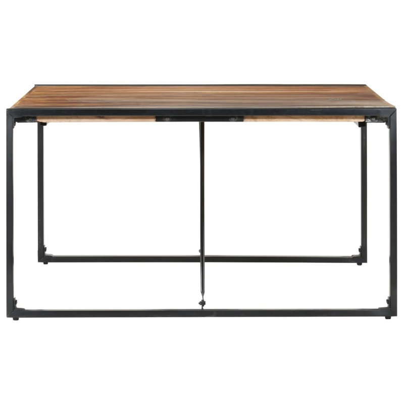 Dezi Dining Table 140x140x75 cm Solid Wood, Black, Dark Brown