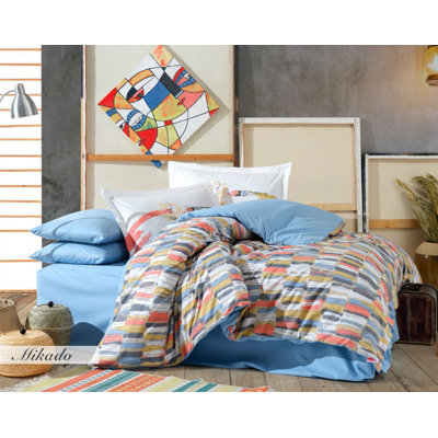 SaintCroix Cotton No Pattern Duvet Cover with Pillowcases