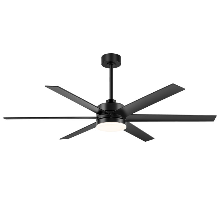 Hadeeqa 65'' Large Gold Indoor/Covered Outdoor Ceiling Fan with Light and Remote, 6 Plywood Blades, 6-Speed Quiet DC Motor, LED Tri-Color Temperature, Memory Function, Timer, 6''/12'' Downrods