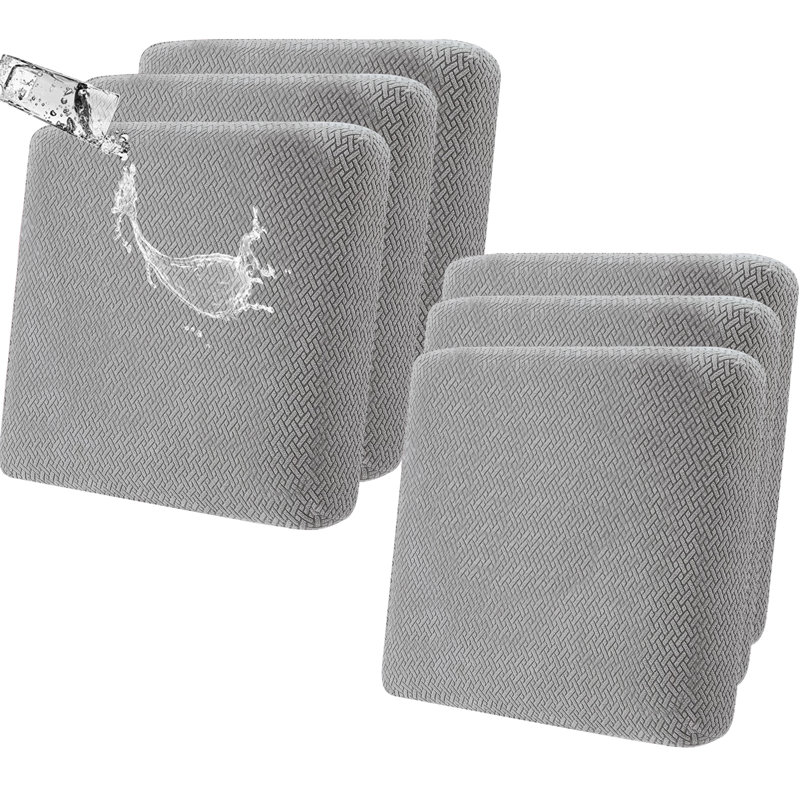 Fabric Box Cushion Slipcover, Light Gray Fabric
