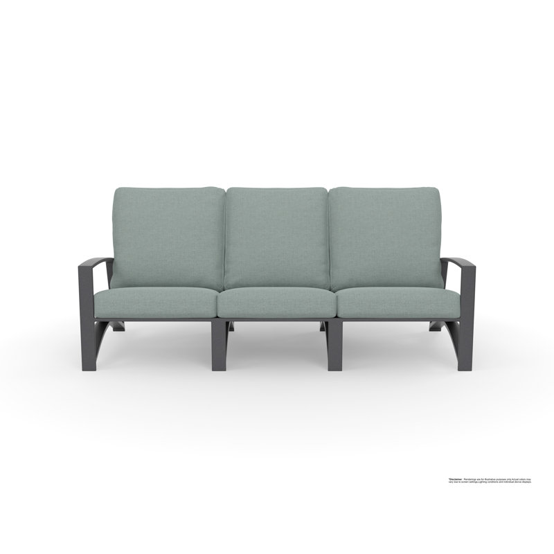 Arc Outdoor 3 - Seat Patio Sofa, Trax Sequoia, Graphite