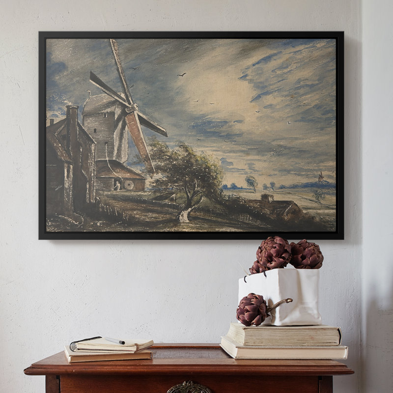 Un moulin près de Colchester, v. 1833 - John Constable, toile tendue avec châssis, 16 x 24, Doré