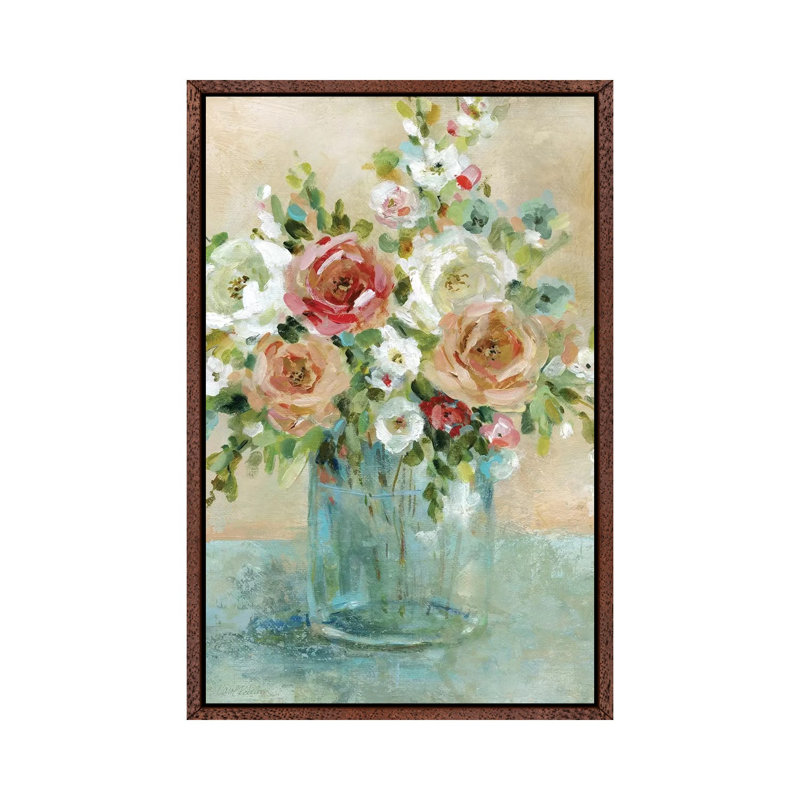 Sun Drenched Arrangements by Carol Robinson - Print on Canvas, Classic Brown Wood Framed Canvas, 101.6 cm H x 66.04 cm W