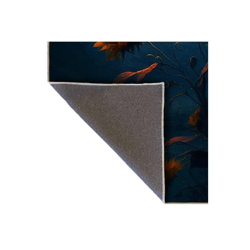 Surrealist Theme Sunflower Sea and Sunset Patterned Modern Decorative Rug, Runner 4'11" x 9'10" Rug Pad Included