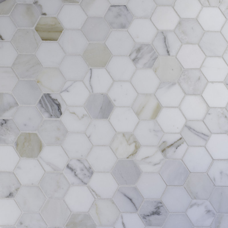Carreau de mosaïque en marbre poli Calacatta