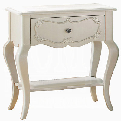 Table de chevet traditionnelle en bois avec perle traditionnelle avec tiroir et tablette