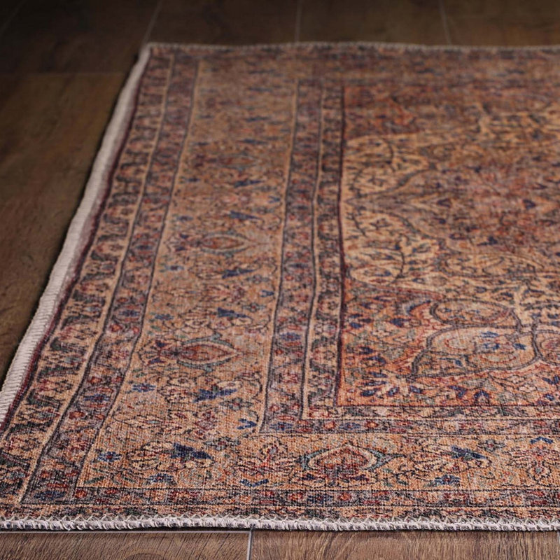 Luxurious Machine Washable Area Rug, 4.9 x 7.5 Feet, 100% Polyester, 1850 g/m², Pile Height: 0.2 inches | Eco-Friendly Recycled Poly Cotton Backing | Perfect for Living Room & Bedroom, Soft and Durable Design