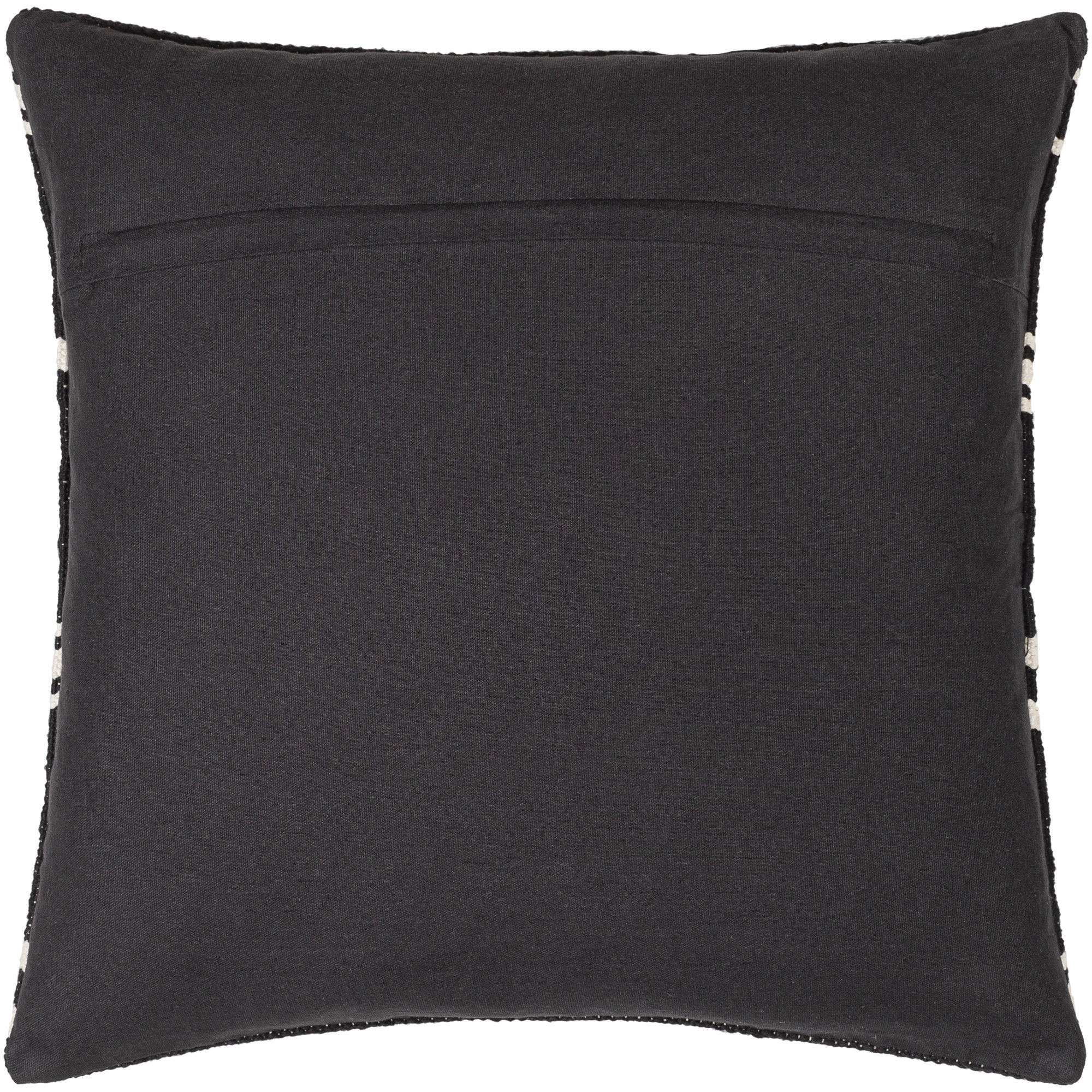 Chanterelle Embroidered Cotton Throw Pillow, Black/White, 22" x 22", Pillow Cover Only - No Insert