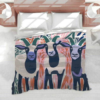 Goats Bedding Animals Comforter Bohemian Boho