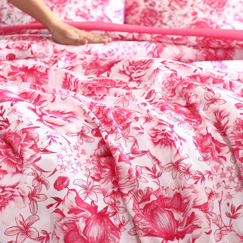 Ensemble d'édredon rose réversible Betsey Johnson, Édredon pour lit simple TG et 3 pièces suppléme