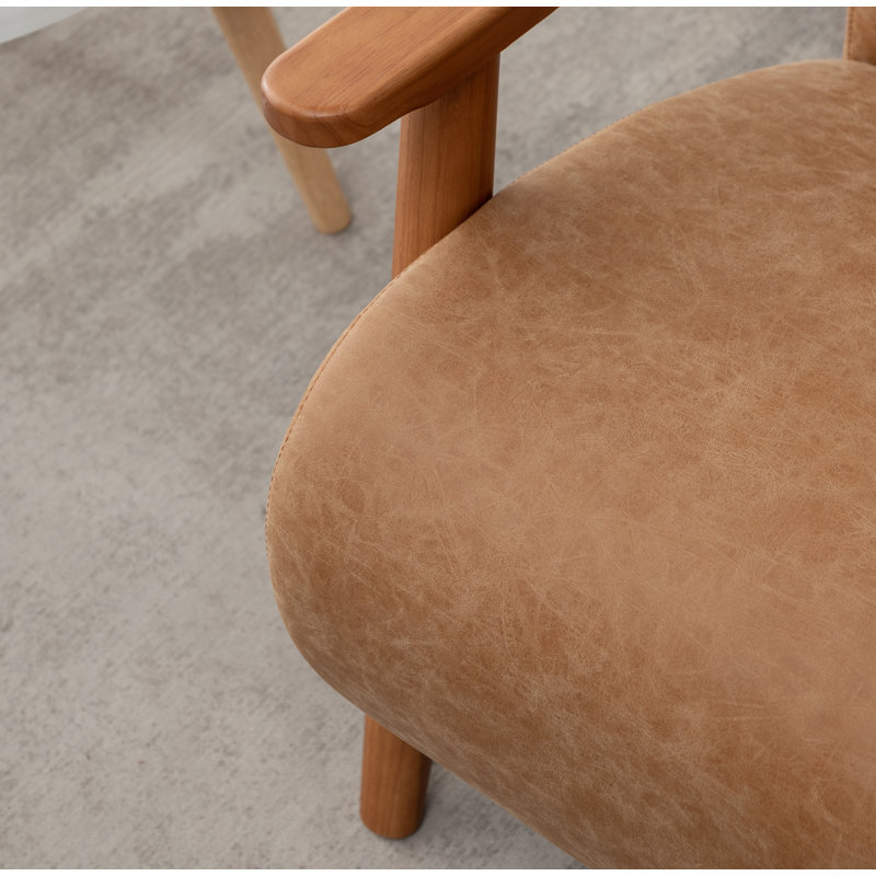 Fauteuil Andablo, Similicuir brun performance